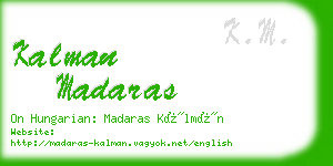 kalman madaras business card